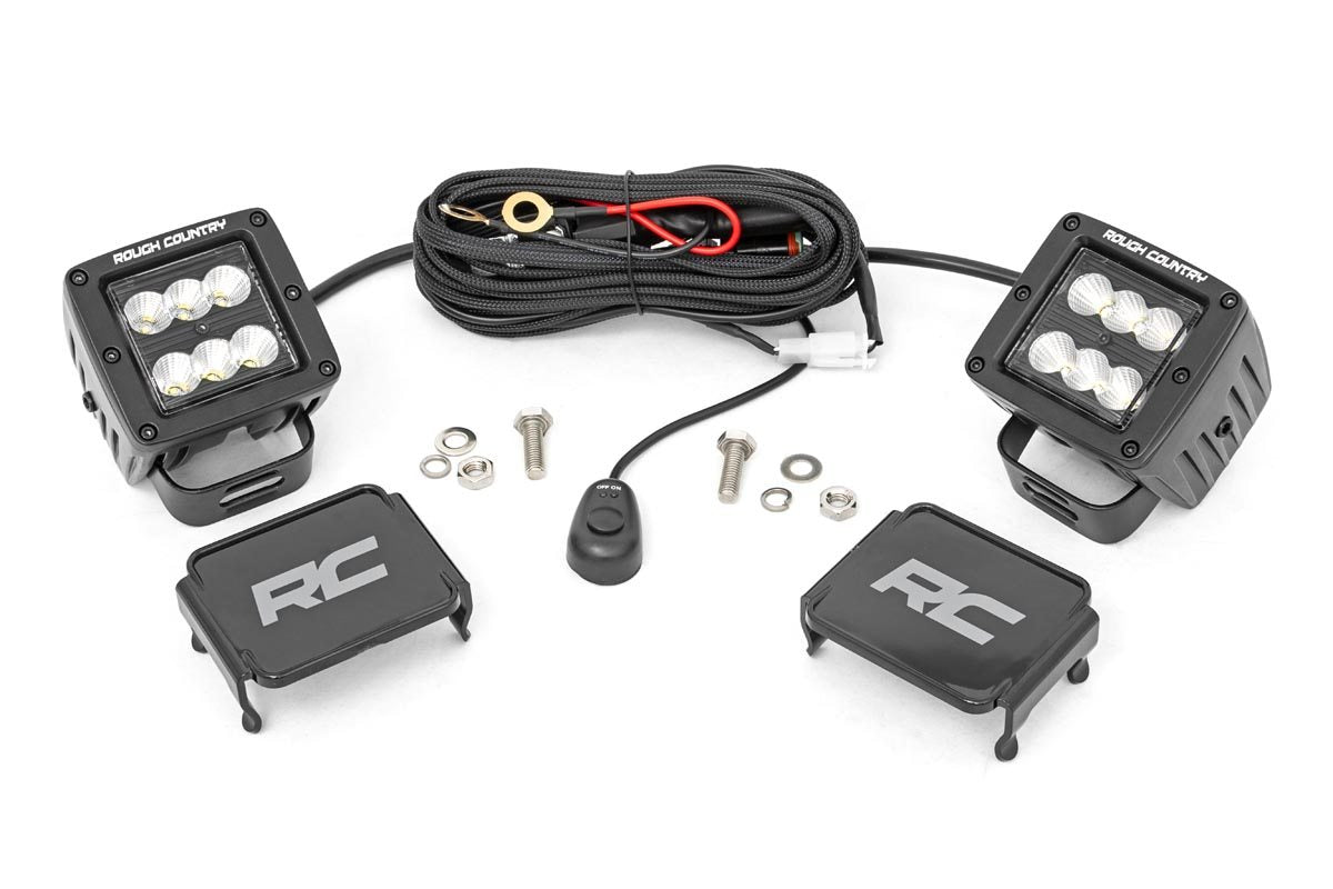 Black Series LED Light Pair | 2" Square