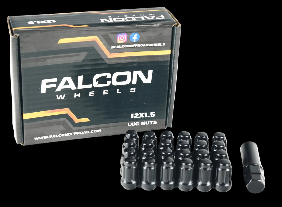 Falcon Wheels | M12x1.5 Spline Lug Nut W/Key 24pc