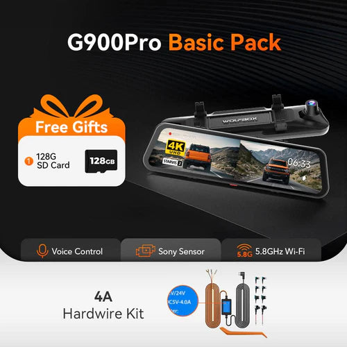 G900Pro Touch Screen Rear View Mirror Dash Cam Smart Mirror 12MP WiFi