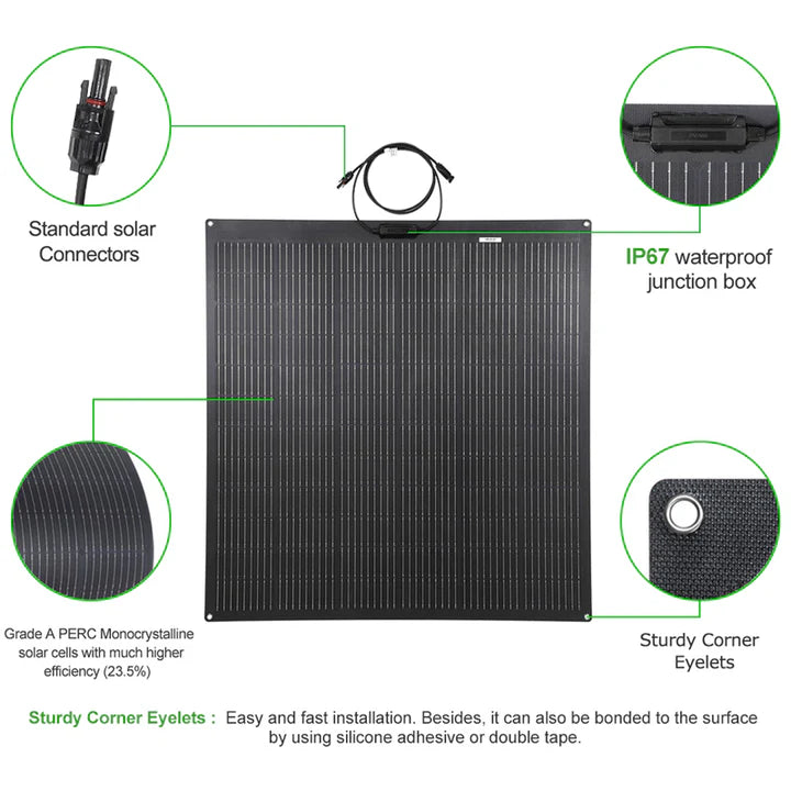 Lensun 200W 12V Flexible Solar Panel